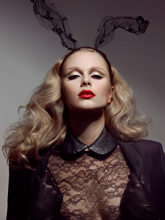 fur coat with stripes